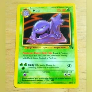 * LP WOTC Non Holo Muk 28/62 Fossil Pokemon Card